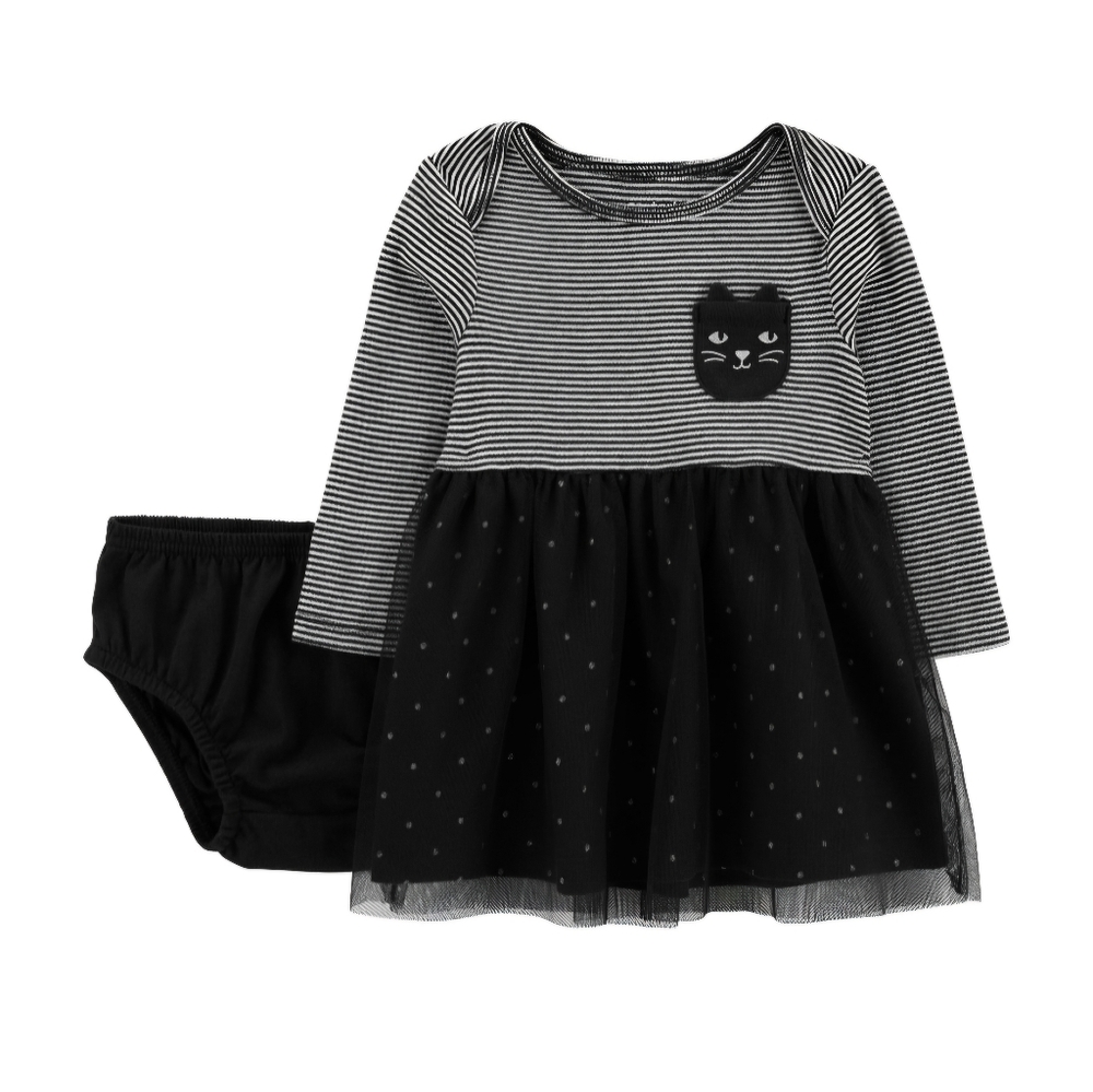 CARTER'S CHILD OF MINE TWO PIECE BABY OUTFIT: BLACK/GRAY: NEW WITH TAGS: 3-6 MTH